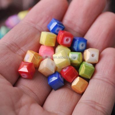 China Beads For Jewelry Making DIY Crafts 4mm 6mm 8mm Aluminum Coated Cube Faceted Glass Loose Crafts Beads Wholesale Lot For Jewelry Making DIY Crafts Findings for sale