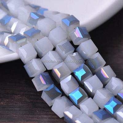 China Beads For Jewelry Making DIY Beads Plated AB Cube Square Faceted Czech Crystal Glass 3mm 4mm 6mm 8mm 10mm Loose Crafts Beads Bundle For Jewelry Making DIY for sale