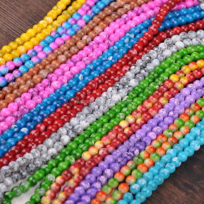 China Beads For Jewelry Making DIY Crafts Round 6mm 8mm 10mm Spots Patterns 12mm Bicolor Coated Opaque Glass Crafts Beads Loose Lot For Jewelry Making DIY Findings for sale