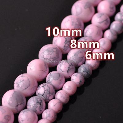 China Beads For Jewelry Making DIY Beads 6mm 8mm 10mm Round Spots Coated Opaque Loose Spacer Glass Beads Lot For Jewelry Bracelet Making DIY for sale