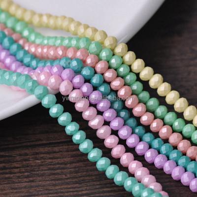 China Beads For Jewelry Making DIY Beads Matte Coated Crystal Glass 3x2mm 4x3mm 6x4mm 8x6mm 10x7mm 12x8mm Rondelle Faceted Loose Spacer Beads For Jewelry Making DIY for sale