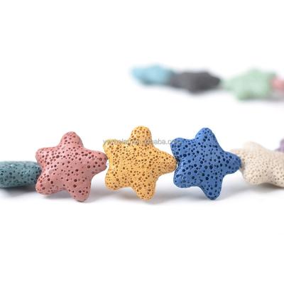 China Beads For Jewelry Making DIY Crafts Natural Volcano Lava Stone Star Shape 20mm 23mm 40mm Loose Crafts Beads Batch For Jewelry Making DIY Earring Findings for sale