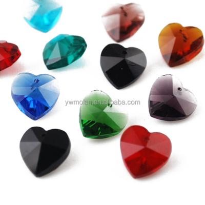 China Beads For Jewelry Making DIY Crafts Heart Shape Crystal Glass Faceted Drops Pendants 10mm Loose Top 14mm Drilled Beads For Jewelry Making DIY Crafts for sale