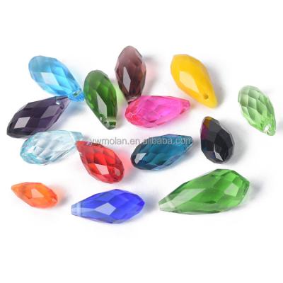 China Top Drill AB/Pure Colors And Plated Teardrop Faceted Crystal Glass 6mm 8mm 10mm Top Drilled Pendant Drops Loose Beads For Jewelry Making DIY for sale