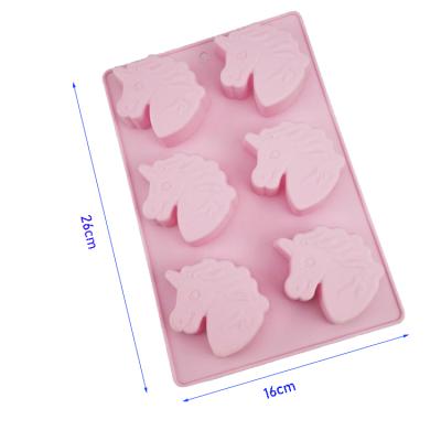 China New Arrival 6pcs Viable Silicone Unicorn Formed Cake Form/Baking Mold, Chocolate Form, Fancy and Fashion for sale