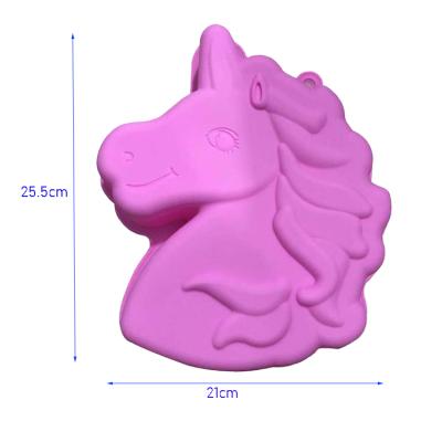 China Viable LFGB Approved Silicone Cake Form DPA Silicone Mold Unicorn Shaped Cake Pan Chocolate Free Baking Form for sale