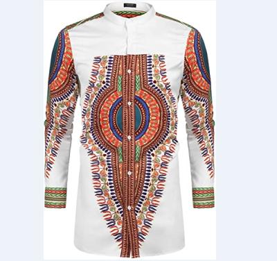 China Dropshipping embroidery apparel cotton long sleeve button up men's African clothing dashiki shirt and pants for sale