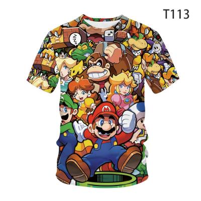 China Custom 3D Anti-Wrinkle Printing Funny Casual Cartoon T-shirt Sublimation T-shirt Wholesale Men's T-shirt Men's T-shirts for sale