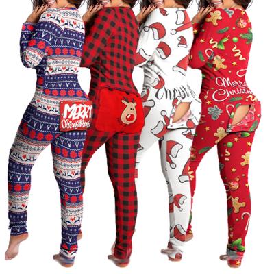 China 2021 Custom Christmas Onesie Pajamas Women Sleepwear Adult Onesie Print Christmas Onesie Pajamas QUICK DRY for sale