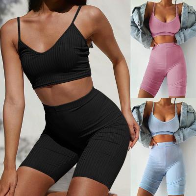 China Breathable Custom Women Sports Bra And Pants High Waist Ladies Apparel Two Piece Workout Sets Gym Yoga Fitness Set for sale