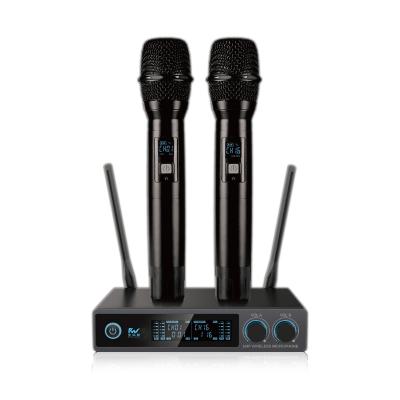 China Handheld Microphone OEM Wireless Microphone, Professional UHF Dual Metal Metal Mic Handheld Dynamic Wireless Microphone for Home Karaoke, Meeting, Party for sale