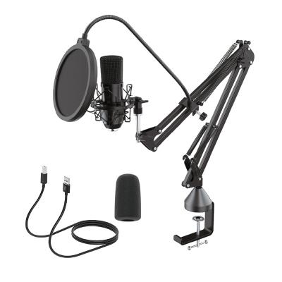 China Cardioid USB Microphone OEM USB Condenser Computer Microphone Kit with Boomarm Shock Mount for Recording, Streaming, Gaming, Podcasting, Youtube for sale