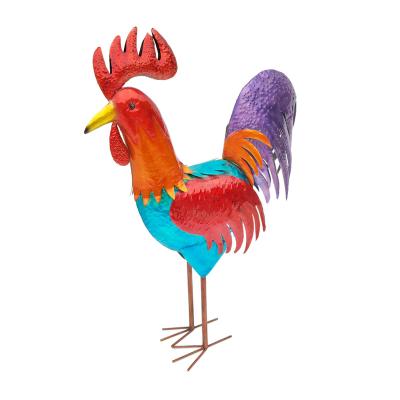 China Morden Factory Direct Selling Large Handwork Art Chicken Metal Crafts For Living Room Garden Decoration for sale