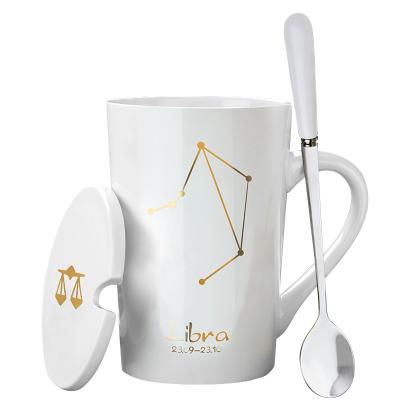 China Real zodiac ceramic mug gold decal constellation coffee mug viable hot sale custom made custom wholesale for sale