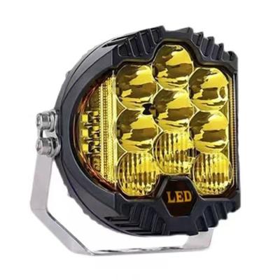 China PC 7 Inch Round Design For Jeep Wrangler LED Work Light Dual Color 75W Overhead Light Round Trucks Off Road LED Car Light for sale