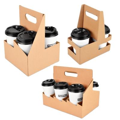 China Recycled Materials Wholesale Disposable Cup Holders Take Away Cup Holders Coffee Mugs 6 2 4 and with Handles for Commercial Offices for sale