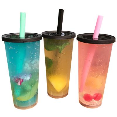 China 500ML Clear Popular Eco-friendly Disposable Plastic Juice Cold Drink Cups Used In Cold Drink Shops for sale