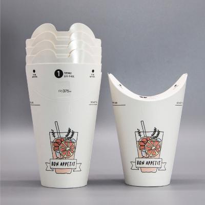 China Custom Logo Disposable Biodegradable Compostable Disposable Printed PE Coating French Fries PBS Barbecue Butterfly Chips Paper Cup for sale