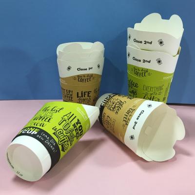 China Disposable Custom Logo Printed Pe Pla Coating French Fries Toast Butterfly Chips Paper Coffee Cup for sale