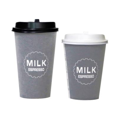 China Thermal Insulation Biodegradable Disposable Biodegradable Paper Coffee Cups For Hot And Cold Drinks With Lid And Customized Logo for sale