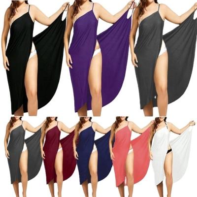 China New summer washable cross-package hip-pack color women's short-sleeved T-shirt plus size maxi dress for sale