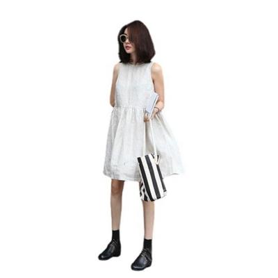 China Loose Vest Anti-static Canvas Skirt Cotton Canvas Sleeveless Doll Plus Size Women's Plain Dresses for sale