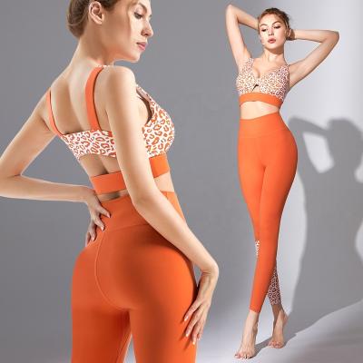 China New high-waist fashion running fitness leopard print yoga suit breathable hip-lifting seamless female for sale