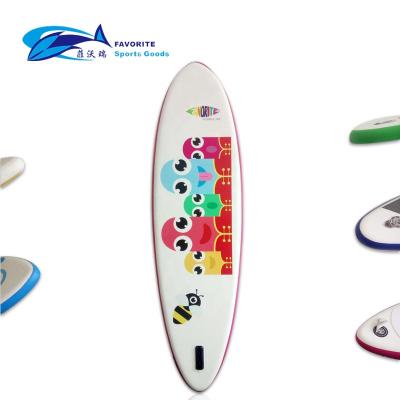 China DWF+PVC+EVA FAVORITE China Manufacturer Wholesale Inflatable Kids Surfboard With Grips for sale