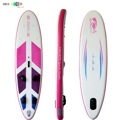 China FAVORITE inflatable DWF+PVC+EVA windsurf board windsurf SUP board for sale