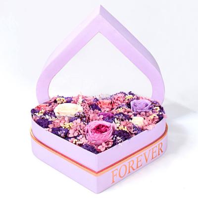 China Wholesale Recyclable PVC Window Love Flower Valentine's Day Mounted Box Heart Shaped Packing Boxes In Stock for sale