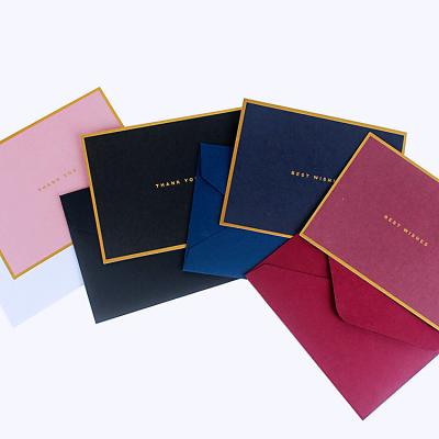 China Gift Envelope Customized Hot Logo Stamping Colorful Gold Envelope Cardboard Folder Folder Wedding Invitation Gift Voucher Envelopes for sale