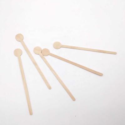 China 180mm Customized Logo Round Handle Sustainable Biodegradable Disposable Coffee Stirrer Stick for sale