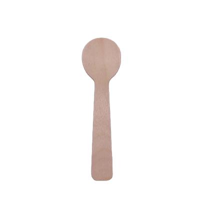 China 92mm Cutlery Wooden Spoon Disposable Eco-Friendly Biodegradable Wooden Small Tea Spoon for sale