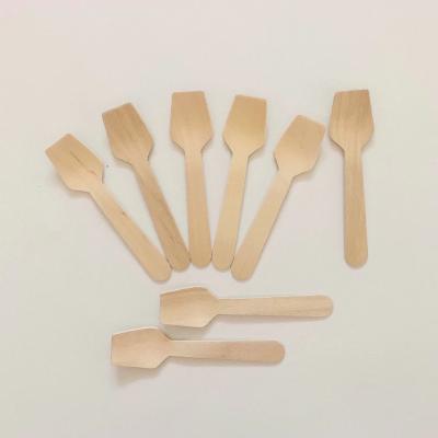 China Good Quality Wooden Sticks Wooden Ice Cream Spoon 95mm Viable Straight Edge for sale