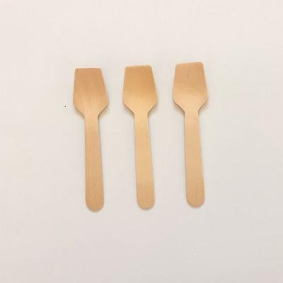 China Good Quality Wooden Sticks Wooden Ice Cream Spoon 95mm Viable Straight Edge for sale