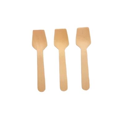 China Beautiful Disposable Stocked Small Wooden Ice Cream Scoop For Yogurt, Flavoring And Facial Cream for sale