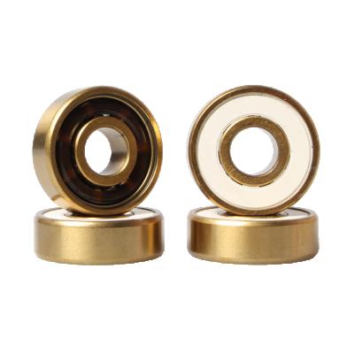 China 608 rs zz deep 7 groove deep ball balls 608 rs shield skate baord adult golden rubber skateboard bearing for sale