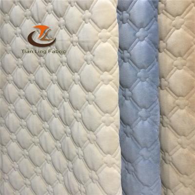 China High Quality 100% Polyester Holland Micro Velor Anti-Static Quilted Fabric For Mattress for sale