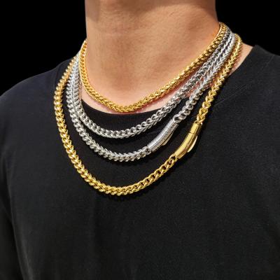 China Hiphop Twist Rope 6mm Chain Wholesale 18k Gold Plated Jewelry Necklace For Women Rope Stainless Steel Chain Necklace for sale