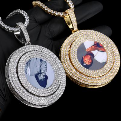 China Environmentally Friendly Wholesale Custom Hip Hop Photo Pendants Iced Out Diamond CZ Chain With Pendant for sale