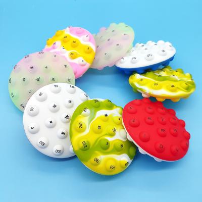 China Children Play Patented New Silicone Push Noise Compression 3D Bubble Compression Flying Disc Effort Noise Ball Moving Person Sensory Toys for sale