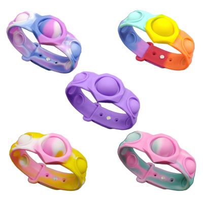 China Children's Educational Toy Ready To Ship Silicone Wrist Watch Straps Jump Ups The Moveable Person Sensory Toys Wristband for sale