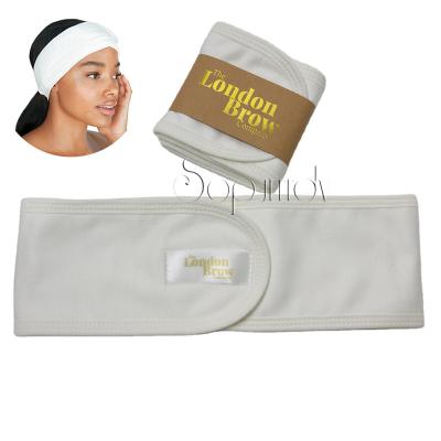 China European and American Style Custom Logo Factory Wholesale Washable Reusable Cleansing Wipes Makeup Remover Spa Bamboo Headband for sale