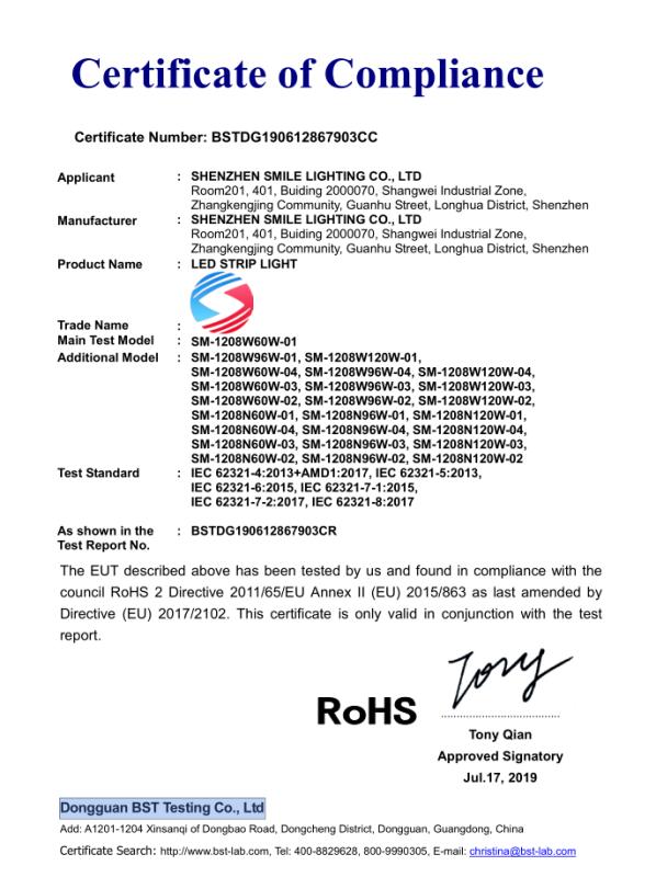 RoHS - Shenzhen Smile Lighting Co., Ltd.