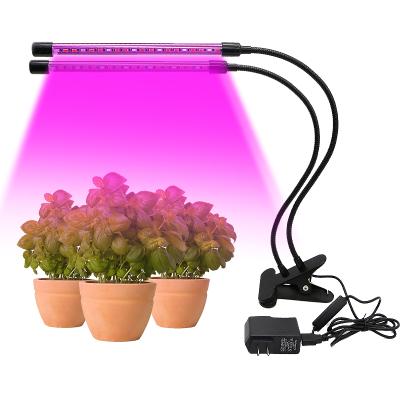 China Seed Starting Mini Head 2 Tiers Dimmable Desk Light For Indoor Plant Plant Growth 18W Red Blue Purple Strip LED Grow Lamp for sale