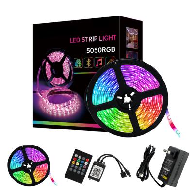 China 12V Strip High Color Hotel Lumen SMD 5050 5M 150LEDs RGB LED Smart Flexible APP Control LED Strip Light for sale