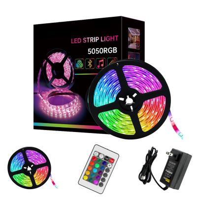 China Hotel LED 5050 RGB 5m Strip 24Key IR Remote Color Changing Waterproof Controller 5m Led Strip Lights Kit for sale