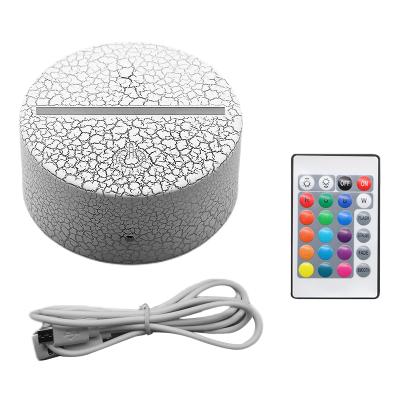 China Wholesale High Quality Modern 3D Led RGB Touch Switch Lamp Base Led Night Light Base for sale