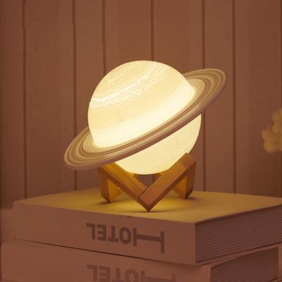 China Modern LED Night Light Saturn with USB Cable 16 Colors Rechargeable and Remote Control Planet Table Light Birthday Gift for Girls for sale