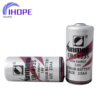 China COIL TYPE Backup Power 3.6V 1650MAH SUNMOON ER14335 LI-SOCl2 BATTERY for sale